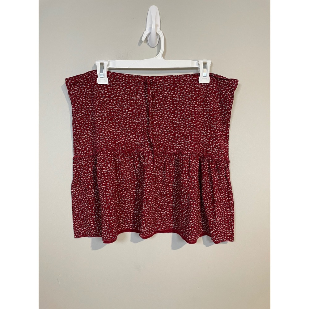 Brandy Melville Red Ditsy Floral Mini Skirt One Size Dainty Feminine Spring